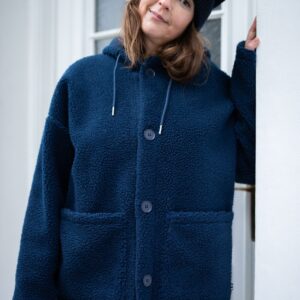 Fleecejacke aus Polyester mit Kapuze und Taschen