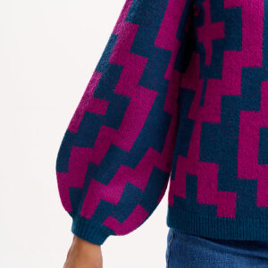 Alternative view of Jacquard-Strickpullover aus Materialmischung mit Rippbündchen