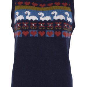 Alternative view of Strickpullunder aus Wollmischung mit Schwanenmuster