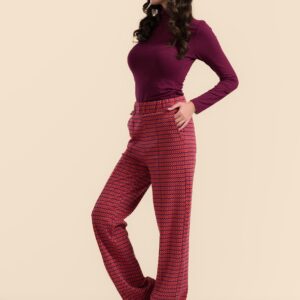 Hose mit Herzjacquard Muster und bequemer Passform