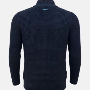 Alternative view of Strickpullover mit Waffelstruktur und Knopfstehkragen